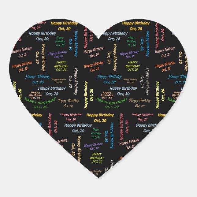 Octubre, 20 Pegatina de cumpleaños (Anverso)