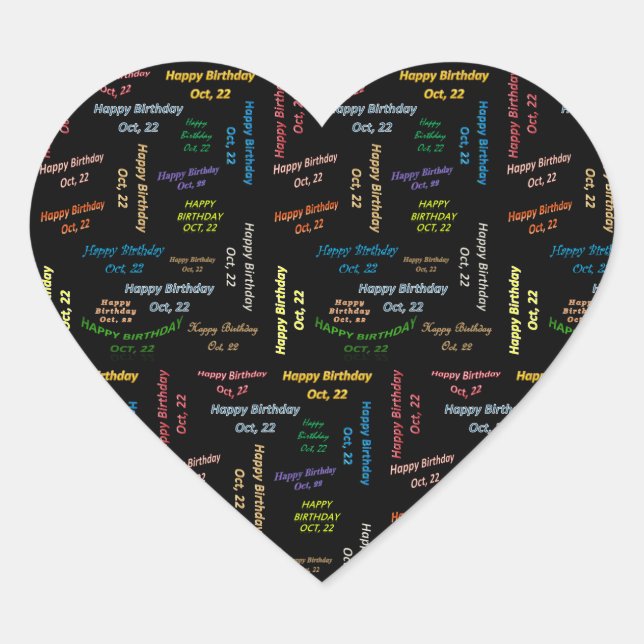 Octubre, 22 Pegatina de cumpleaños (Anverso)