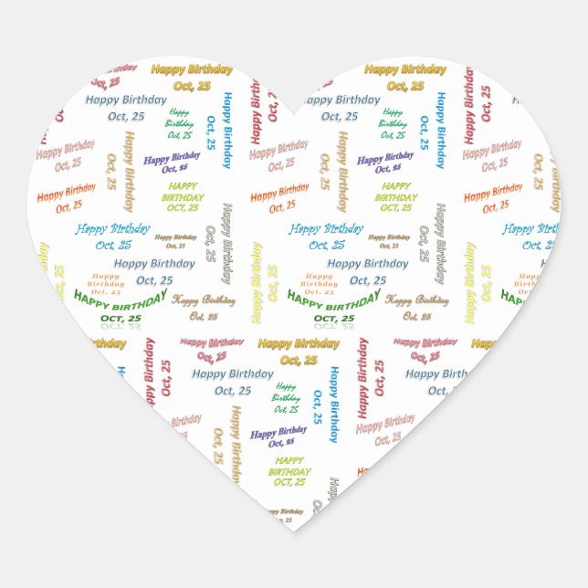 Octubre, 25 Pegatina de cumpleaños (Anverso)