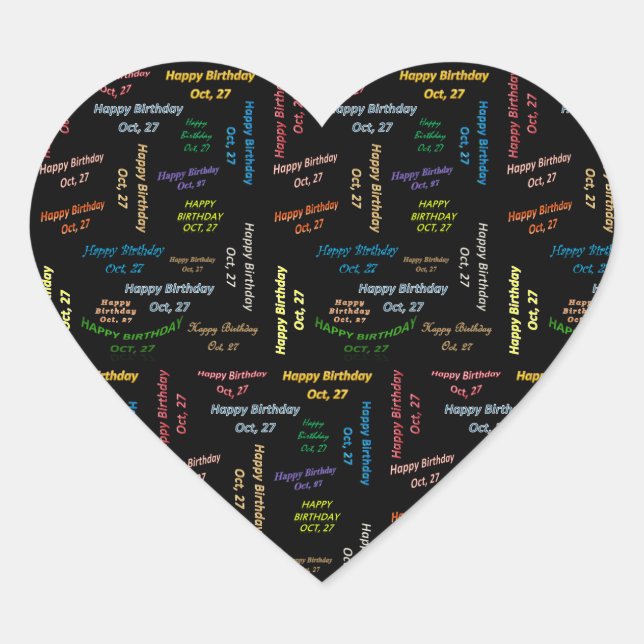 Octubre, 27 Pegatina de cumpleaños (Anverso)