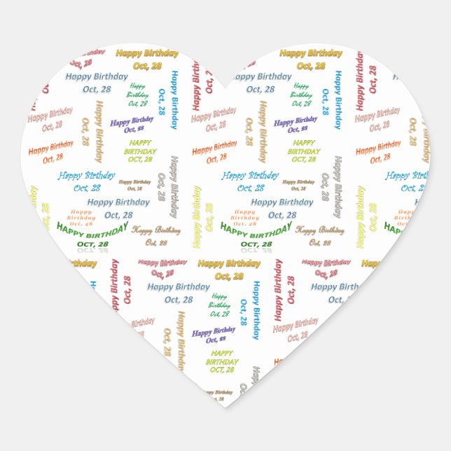 Octubre, 28 Pegatina de cumpleaños (Anverso)