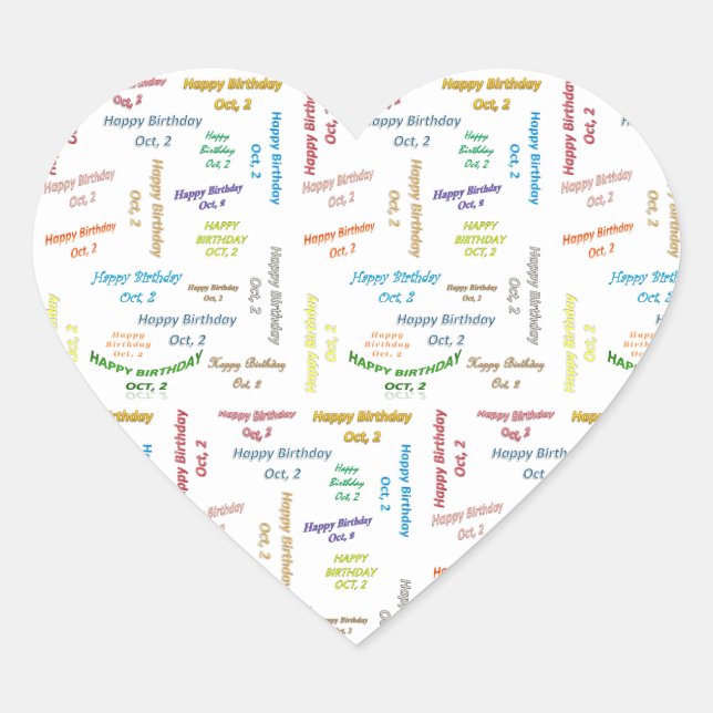 Octubre, 2 Pegatina de cumpleaños (Anverso)
