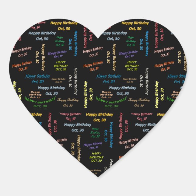 Octubre, 30 Pegatina de cumpleaños (Anverso)