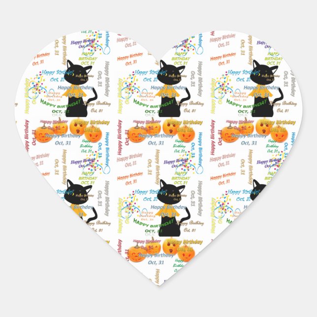 Octubre, 31 Pegatina de cumpleaños (Anverso)