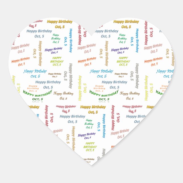 Octubre, 5 Pegatina de cumpleaños (Anverso)