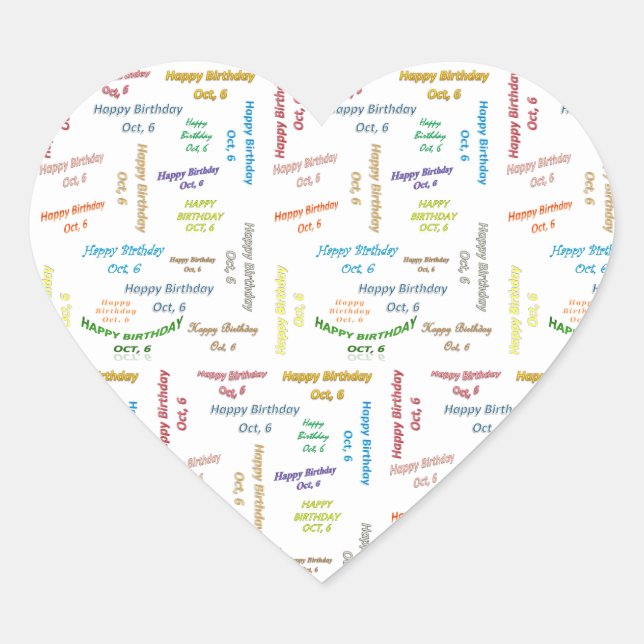 Octubre, 6 Pegatina de cumpleaños (Anverso)