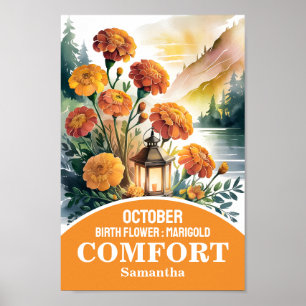Octubre mes de nacimiento Flor Arte de guardería c