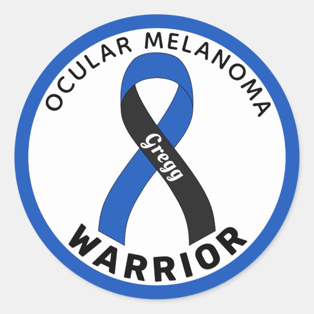 Ocular Melanoma Guerrero Ribbon Pegatina de Ronda  (Anverso)