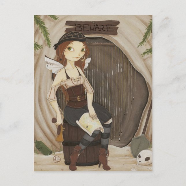 Ocultar fuera - postal pirata de hadas (Anverso)
