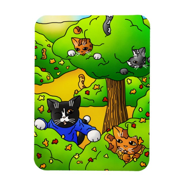 Ocultar y buscar imán de gatos (Vertical)