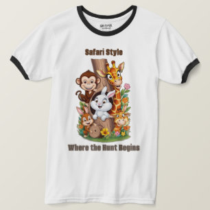 Ocultar y buscar Safari: Camiseta animal graciosa