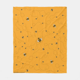 Ocupado como una manta de lana de abeja amarilla