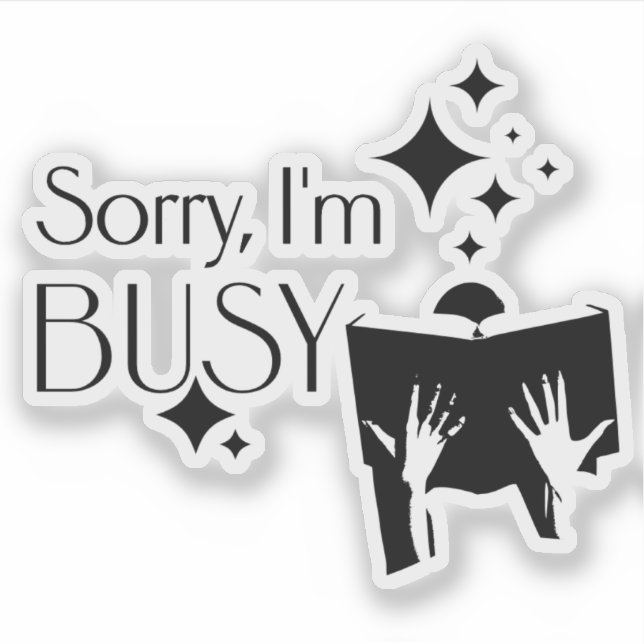 Ocupado pegatina de libros de lectura (Anverso)