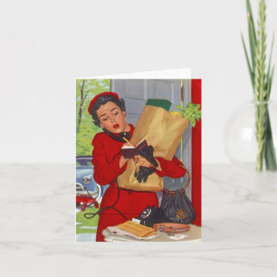 Ocupado retro en tarjetas en blanco del juego rojo