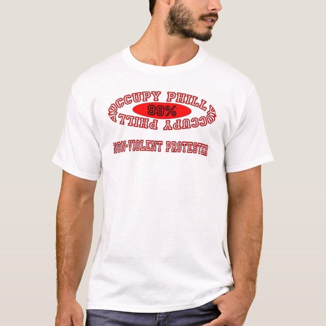 Ocupe Philly - camiseta no violenta del (Anverso)