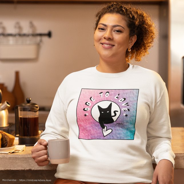 Oda a amar la camiseta del gato por el poeta Adiel (Ode to Love Cat Sweatshirt by Poet Adiela Akoo. Love it? BUY it! Browse the collection 4 more gifts)