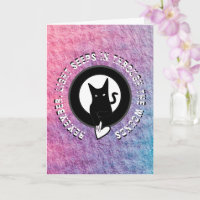 Oda a amar la tarjeta de saludo al gato del poeta 