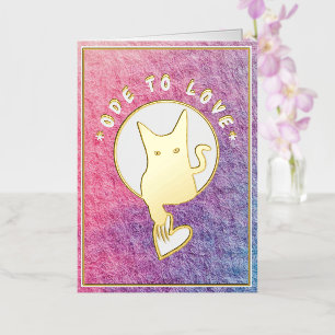 Oda a la tarjeta de foil de gato de amor - Adiela