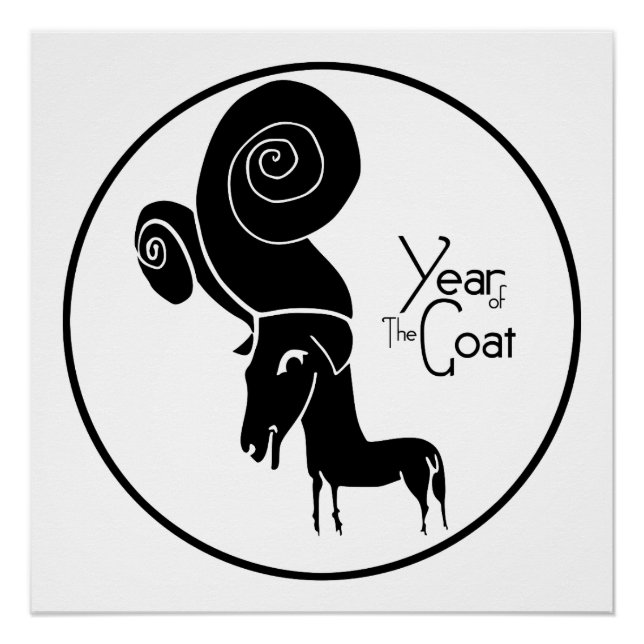 Odd Ram Goat Año Chino Zodiac Cumpleaños poster (Anverso)