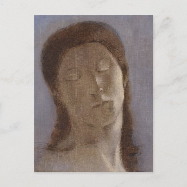 Odilon Redon - ojos cerrados, postal 1890 CC0279 (Anverso)