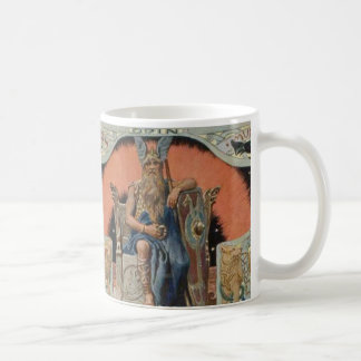 Odin con la taza de Huginn y de Muninn