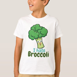 Odio la camiseta de un niño brócoli