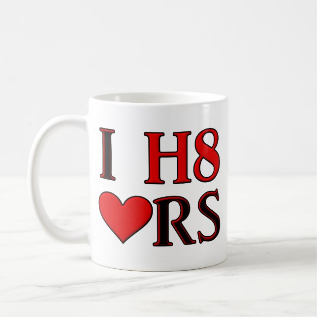 Odio las tazas divertidas del corazón (Izquierda)