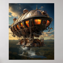Odisea de Steampunk: Arte acuarela de vintage Airs