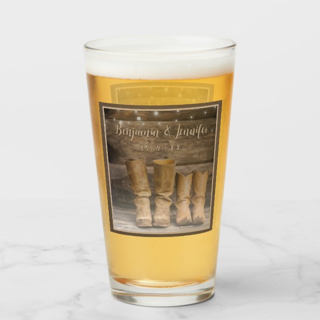 Oeste de Cowboy Boots Rústico Barn Monograma (Anverso (lleno))