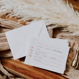 Oferta de la carta de respuesta RSVP de boda Naran