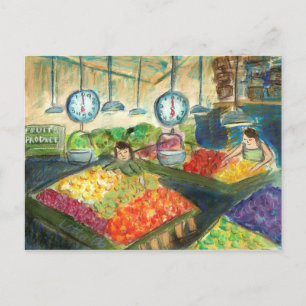 Oferta de la tarjeta postal de productos (mercado