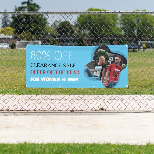 Oferta de liquidación personalizada en pancarta (In situ)