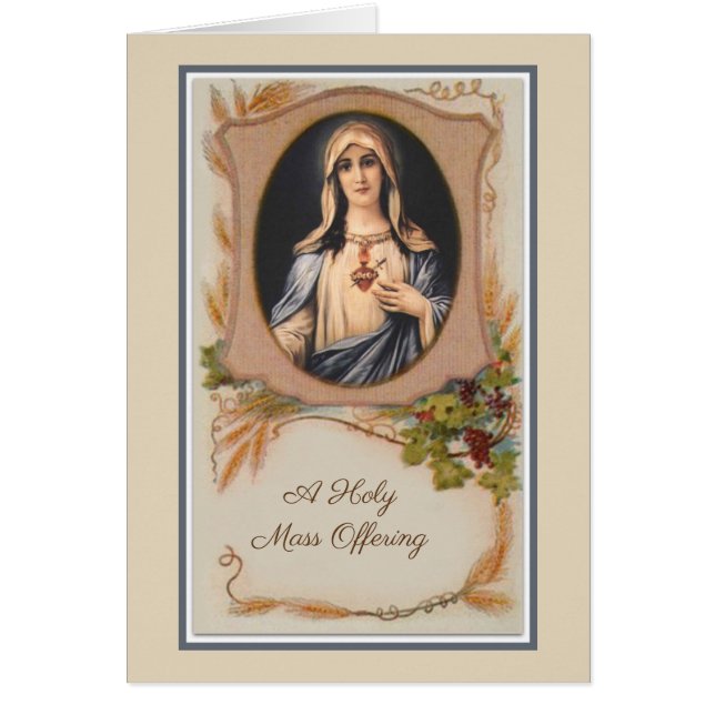 Oferta de misa de solidaridad de Virgen María cató (Frente)