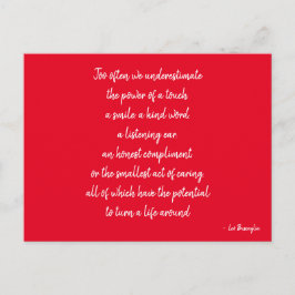 Oferta de postal Inspiradora en rojo y blanco