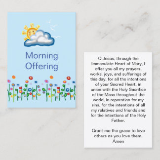 Oferta de tarjetas de oración por la mañana