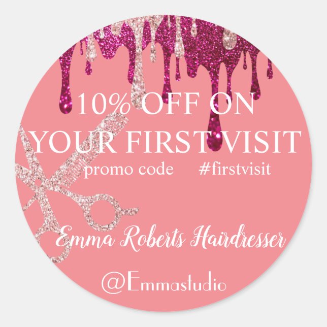 Oferta de venta de descuento Pegatina redondo clás (Anverso)