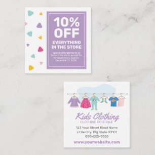 Oferta de venta de tarjetas de cupón para niños co