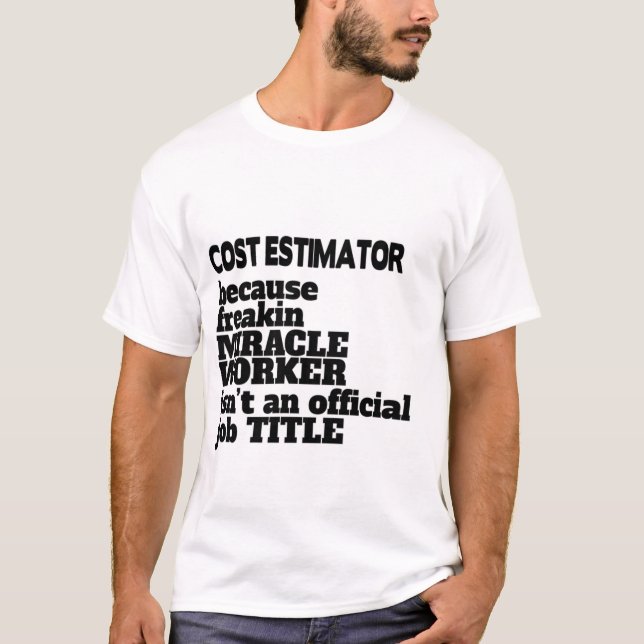 Oferta/presente de camiseta estimadora de costos,  (Anverso)