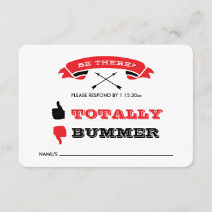 Offbeat Wedding RSVP - Negro y rojo