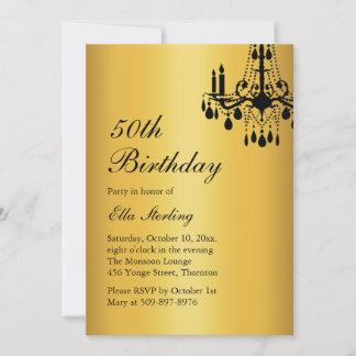 Offset Grand Ballroom Cumpleaños Invitación oro