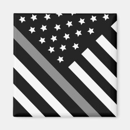 Oficial de corrección imán de bandera gris negra