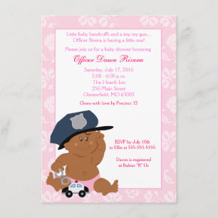 OFICIAL DE POLICÍA Cop Invitación a Baby Shower 5x
