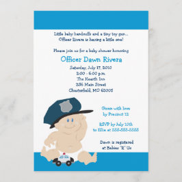 OFICIAL DE POLICÍA Cop Invitación a Baby Shower 5x