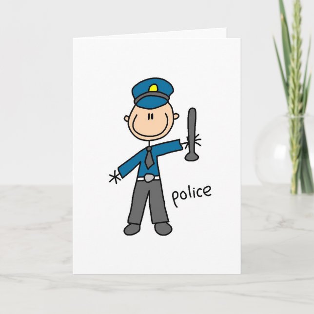 Oficial de Policía Tarjeta de Figura de Palo (Anverso)