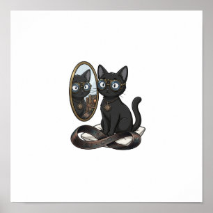 Oficina de abogados Lady Justice Black Cat Póster
