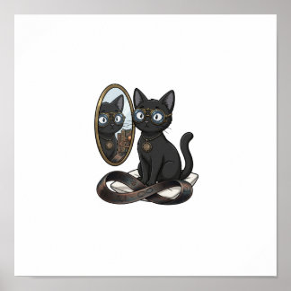 Oficina de abogados Lady Justice Black Cat Póster