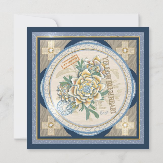 Oficina de Creaciones G tarjeta amarilla de flor e (Anverso)