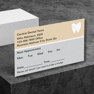 Oficina de dentistas Tarjetas de cita sencillas mo