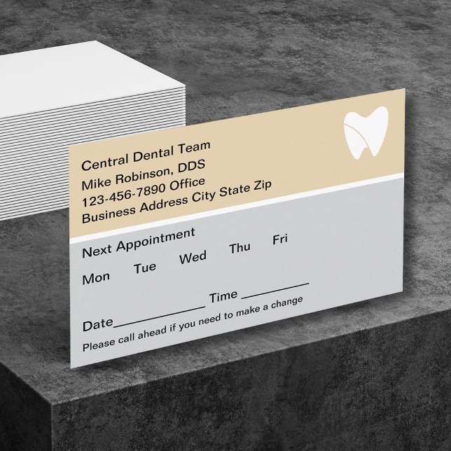 Oficina de dentistas Tarjetas de cita sencillas mo (Subido por el creador)