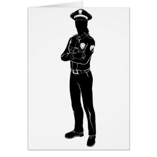 Oficina de policía de la mujer de la silueta